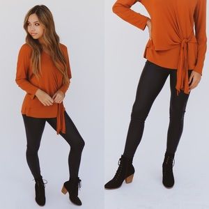 black PU leggings